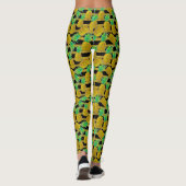 Leggings Ananas d'or sur des rayures (Dos)
