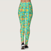 Leggings Ananas En Couleur Turquoise (Dos)