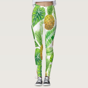 Leggings Ananas et feuilles tropicaux
