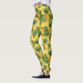 Leggings Ananas et Feuilles tropicaux en or (Gauche)