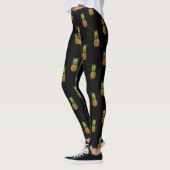 Leggings Ananas sur les guêtres noires (Gauche)