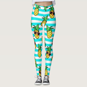 Leggings Ananas Tropical : Motif de lunettes de soleil Retr