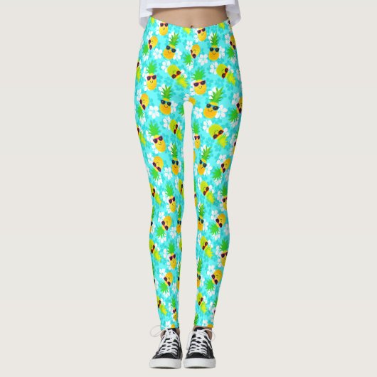 Leggings Ananas tropicaux en été amusant (Devant)