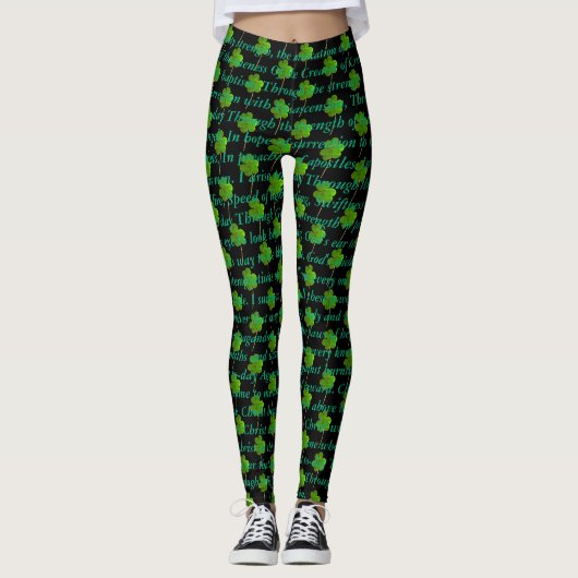 Leggings Ancien poème irlandais St. Patrick Hymn The Deer's (Devant)