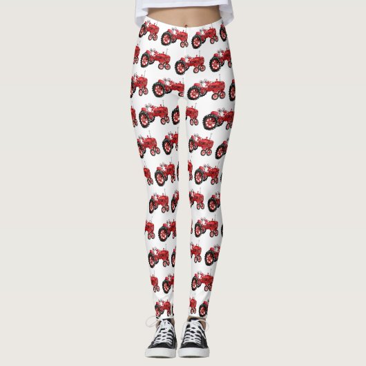 Leggings Ancien tracteur rouge (Devant)