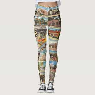 Leggings Ancienne légende de cartes postales du Texas