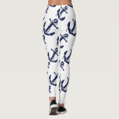 Leggings Ancre blanche et bleue nautique (Dos)