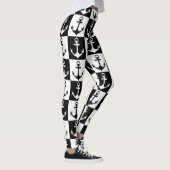 Leggings Ancre Motif de bloc noir blanc À damiers (Droite)