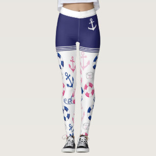 Leggings Ancre nautique, bouée et Casquette de seau tendanc