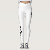 Leggings Ancre nautique noir et blanc avec corde | (Devant)