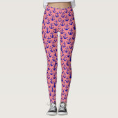 Leggings Ancres Nautical Beach Motif | Rose Saumon bleu (Devant)