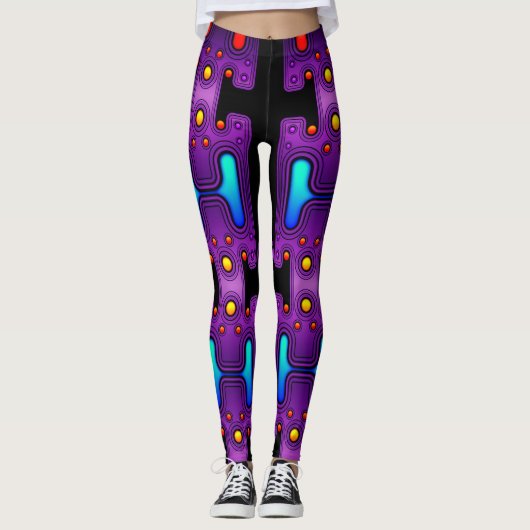 Leggings Android Mécanique Coloré Robot Futuriste (Devant)