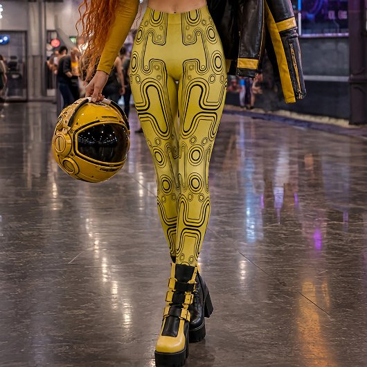 Leggings Android mécanique Moutarde Robot futuriste des ann
