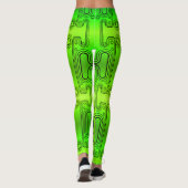 Leggings Android Mécanique Vert Citron Robot Futuriste (Dos)