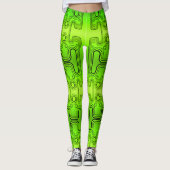 Leggings Android Mécanique Vert Citron Robot Futuriste (Devant)
