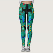 Leggings Android Robot Mécanique Coloré Futuriste (Devant)