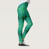Leggings Android Robot Mécanique Vert Électrique Futuriste (Droite)