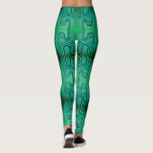 Leggings Android Robot Mécanique Vert Électrique Futuriste (Dos)