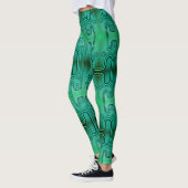 Leggings Android Robot Mécanique Vert Électrique Futuriste (Gauche)