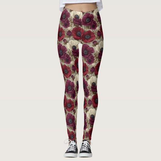 Leggings Anémones Fleur Maternité Anémones Accent (Devant)