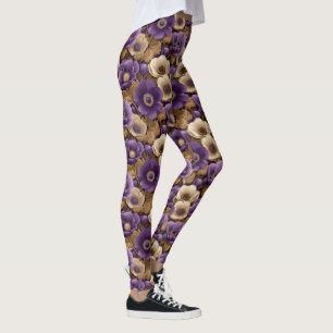 Leggings Anémones Fleur Yoga Anémones Fantaisie Femmes