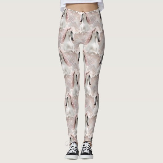 Leggings Ange Ailes rose Unicorne avec étincelles (Devant)