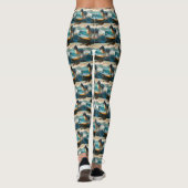 Leggings Anglais Setter Beach Surfing Painting (Dos)