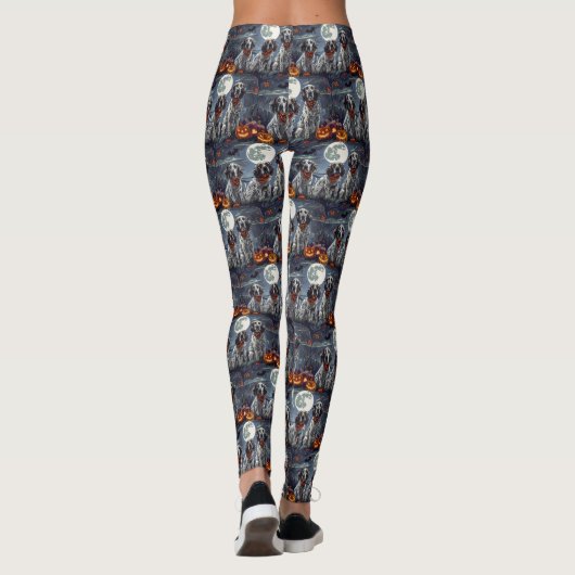 Leggings Anglais Setter Halloween Éffrayant (Dos)