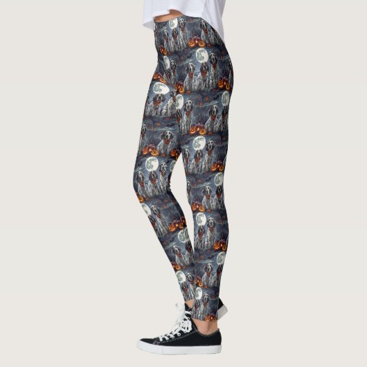 Leggings Anglais Setter Halloween Éffrayant (Gauche)
