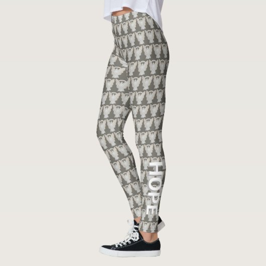 Leggings Angle ruban de la conscience blanche Mots personna (Gauche)
