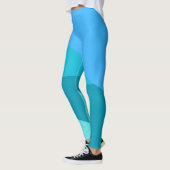 Leggings Angles bleu et bleu vert chic (Gauche)