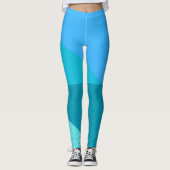 Leggings Angles bleu et bleu vert chic (Devant)