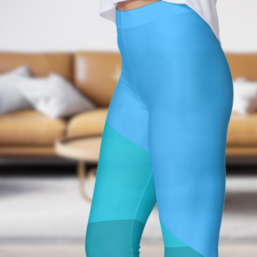 Leggings Angles bleu et bleu vert chic