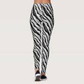 Leggings Animal Abstrait Zebra Peau Noir Blanc Motif (Dos)