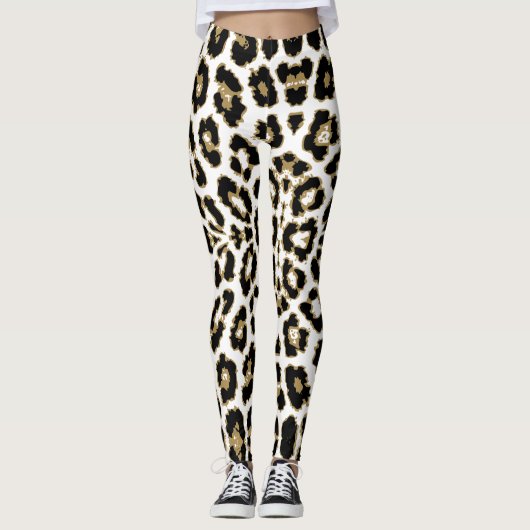Leggings Animal Leopard Cheetah Imprimer Motif (Devant)