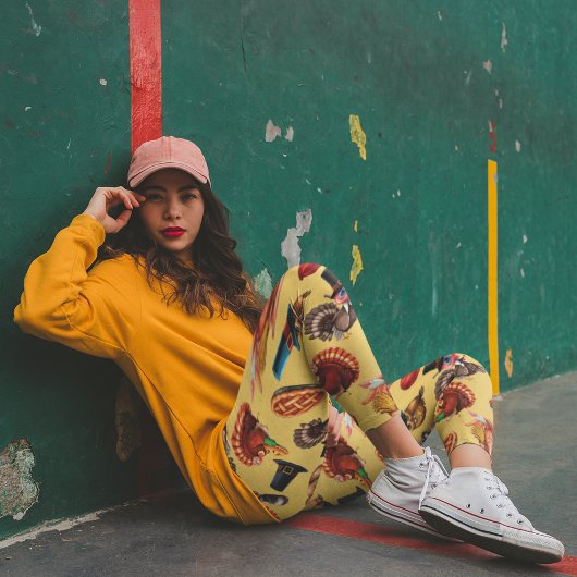 Leggings Animaux de la fête de Thanksgiving d'automne de di