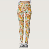 Leggings Animaux de la jungle rétro mignonés (Devant)