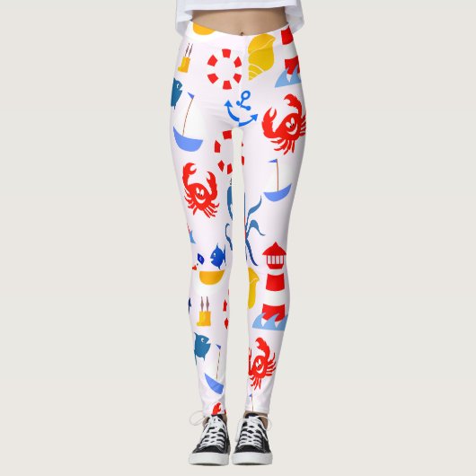 Leggings Animaux de l'océan bleu (Devant)