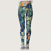 Leggings Animaux et fleurs, forêt, William Morris (Devant)