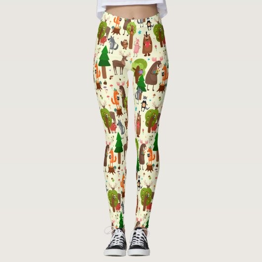 Leggings Animaux forestiers adorables (Devant)