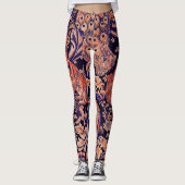 LEGGINGS ANIMAUX FORESTIERS, FOX, PEACOCK, HARE ROSE BLEU F (Devant)
