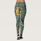 Leggings ANIMAUX FORESTIERS, RAVEN, FOX, PEACOCK Blue Green (Dos)