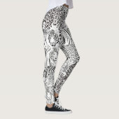 Leggings Animaux modernes de tigres léopards noirs blancs (Droite)