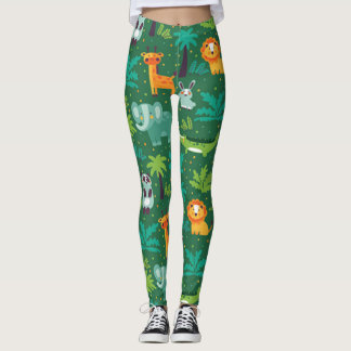 Leggings Animaux Sauvages Dans La Jungle