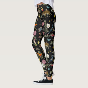 Leggings Animaux sauvages vintages et sombres en forêt