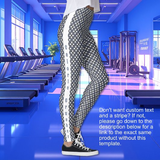 Leggings Anneaux Borroméens - Bleu Violet et Gris AVEC TEXT