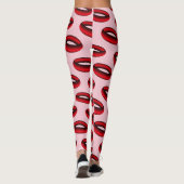 Leggings Anneaux de dégradé rouge et noir (Dos)