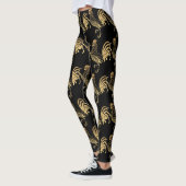 Leggings Année du coq d'or Anniversaire du Zodiac Noir L2 (Gauche)