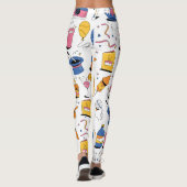 Leggings Anniversaire de marque personnalisée en bleu rose  (Dos)