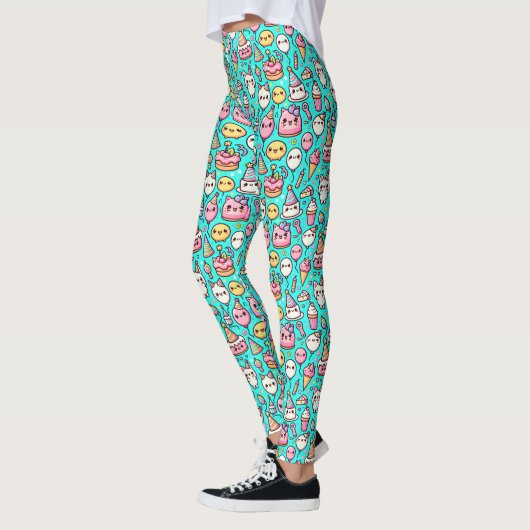 Leggings Anniversaire Motif Kawaii (Gauche)